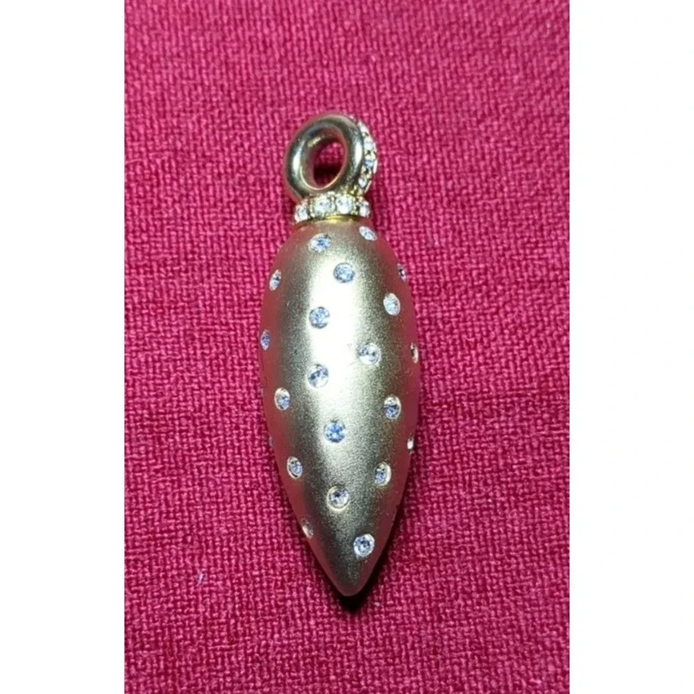 Vintage Swarovski Brushed Gold Tone Pendant Necklace‎ With Swarovski Crystals